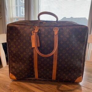 Louis Vuitton Monogram Canvas Brown & Tan Travel Suitcase